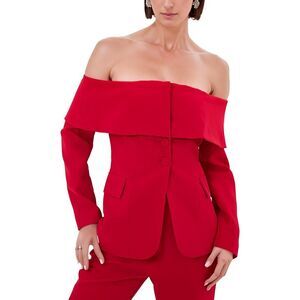 Extro&Vert Womens  Maeve Blazer Top, Red